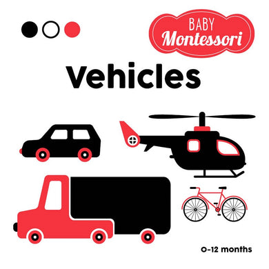 Baby Montessori: Vehicles Black & White Book