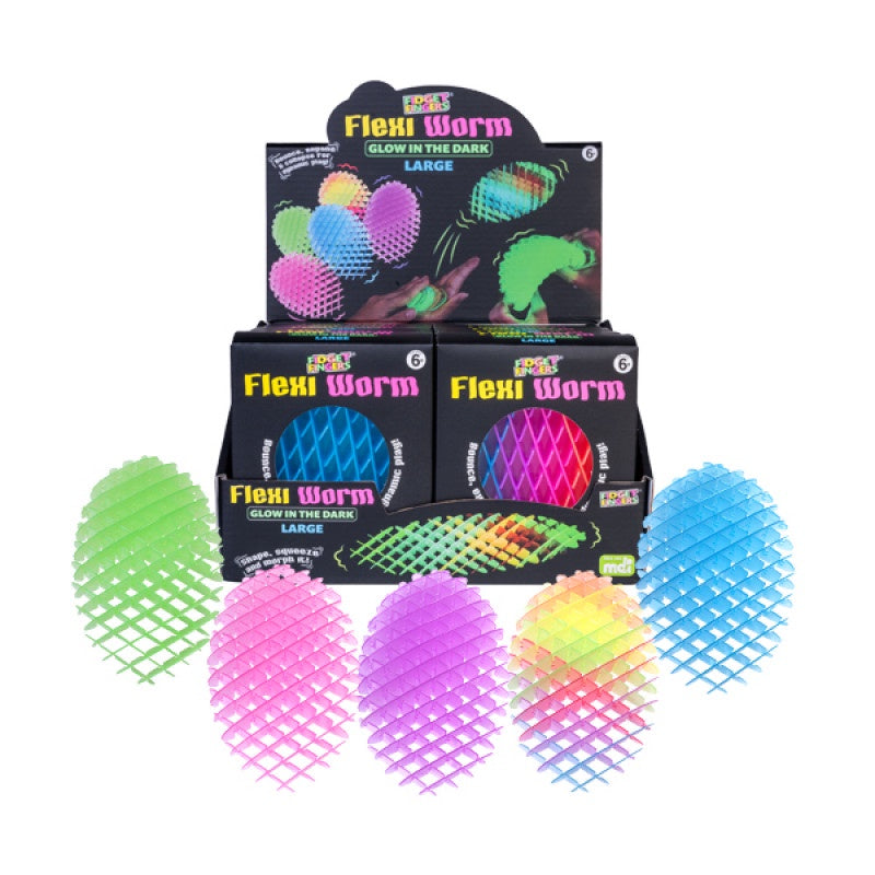 Fidget Fingers Flexi Worm Glow in the Dark: Large