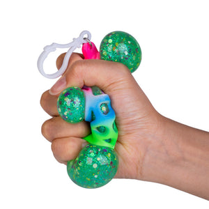 Sensory Squishy Glitter Ball Keychain