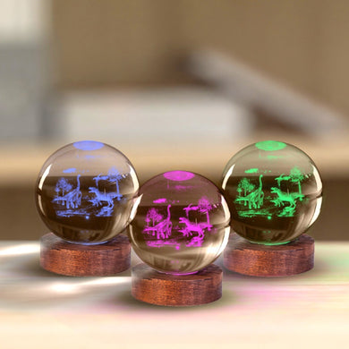 3D Crystal Ball Lamp: Dinosaur
