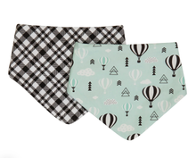 Load image into Gallery viewer, All 4 Ella Bandana Bibs 2pk - Hot Air Balloons - The Sensory Studio