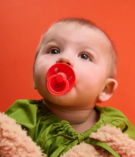 Load image into Gallery viewer, BIBS Pacifier Dummy Round (2 Pack) Size 1: Baby Pink / Tango