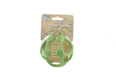 Silicone Teether Texture Grip Ball: Sage Green