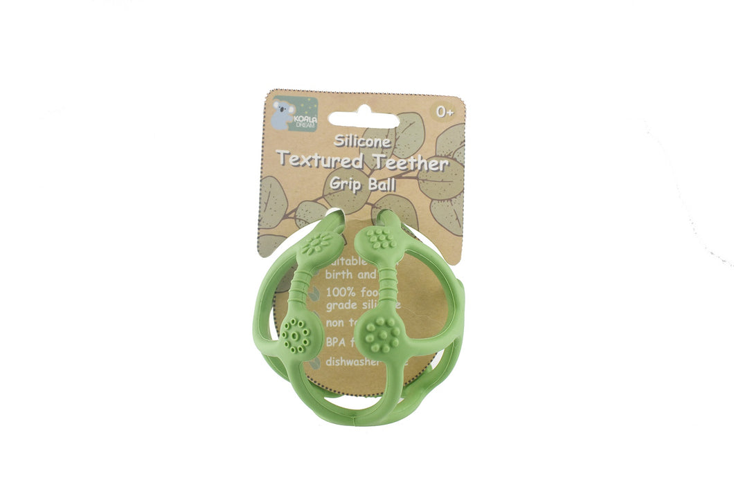 Silicone Teether Texture Grip Ball: Sage Green