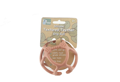 Silicone Teether Texture Grip Ball: Dusty Pink