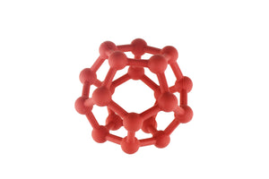 Silicone Teether Atomic Grip Ball: Red