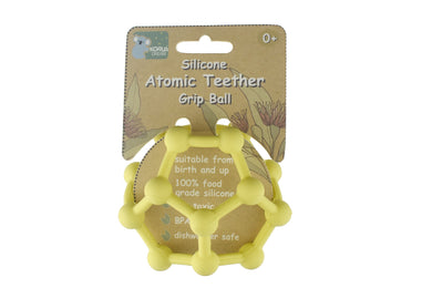 Silicone Teether Atomic Grip Ball: Yellow (Lemon)