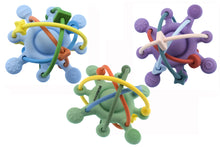 Load image into Gallery viewer, Silicone Sensory Space Rattle Teether: Sage Green
