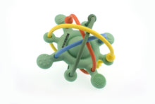 Load image into Gallery viewer, Silicone Sensory Space Rattle Teether: Sage Green