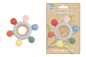 Wooden Silicone Teether: Multicolour Star