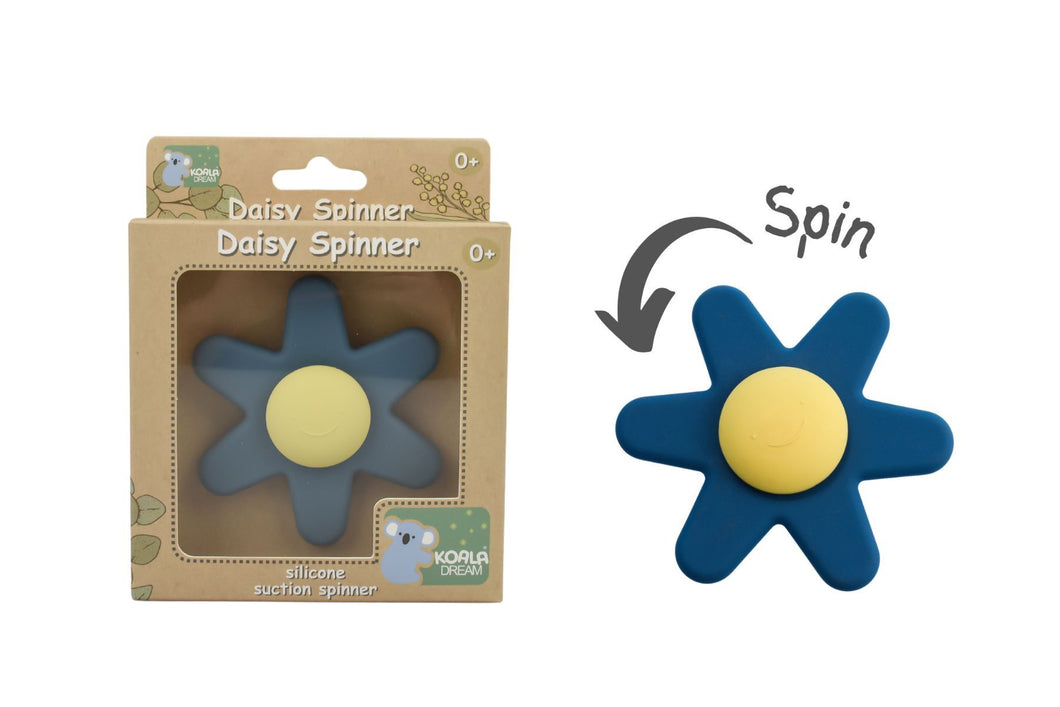 Silicone Daisy Spinner: Blue/Yellow