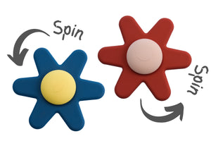 Silicone Daisy Spinner: Blue/Yellow