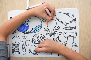 Silicone Reusable Drawing Mat: Sea Animals