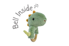 Load image into Gallery viewer, Snuggle Buddy Minty Dinosaur Wooden Ring Rattle