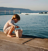 Load image into Gallery viewer, Coast Kids: Clovelly Castle Beach Bucket: Mint with Lilac Handle