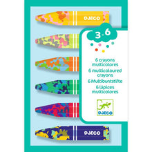 Load image into Gallery viewer, Djeco: 6 Multicoloured Flower Crayons