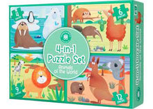 Load image into Gallery viewer, 4 in 1 Match Up Puzzle - Animals of the World - The Sensory Studio