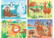 Load image into Gallery viewer, 4 in 1 Match Up Puzzle - Animals of the World - The Sensory Studio