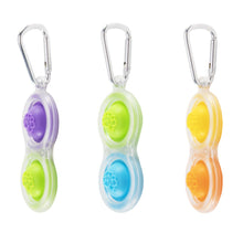 Load image into Gallery viewer, Simpl Dimpl Mini Fidget Keyring: Clear / Multicolour