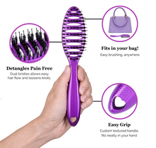 Load image into Gallery viewer, Happy Hair Brush Detangler Mini Brush - Purple - The Sensory Studio