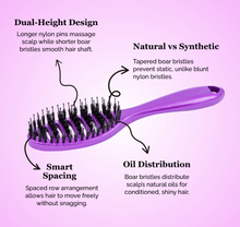 Load image into Gallery viewer, Happy Hair Brush Detangler Mini Brush - Purple - The Sensory Studio
