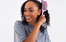 Load image into Gallery viewer, Happy Hair Brush Detangler Paddle Brush - Pink - The Sensory Studio