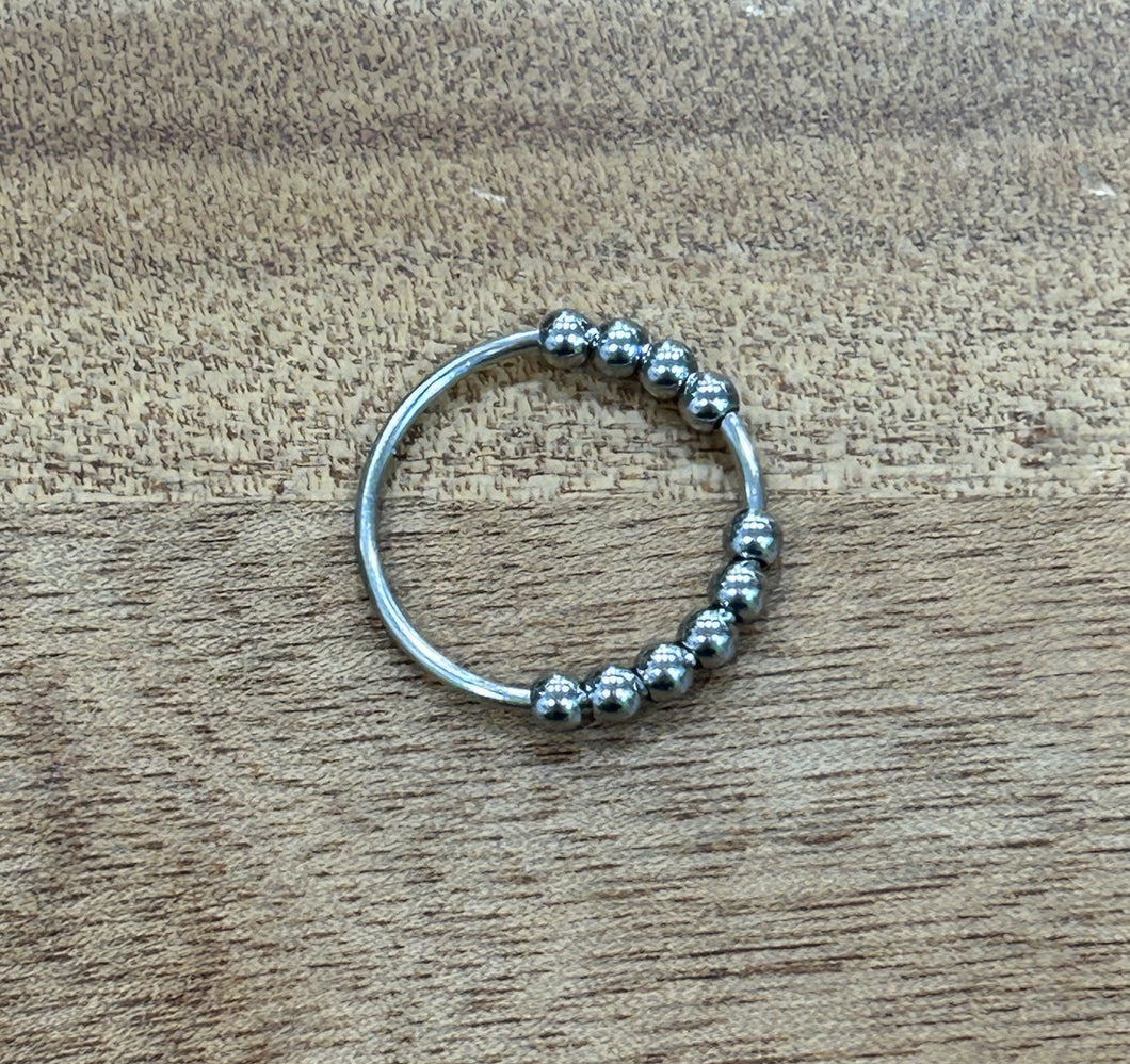 Bead Anxiety Spinning Fidget Ring: Size 5 - Small