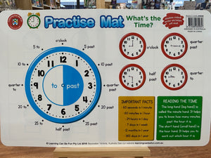 Practise Mat - What's the Time? - The Sensory Studio