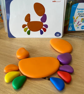 edx education Rainbow Pebbles and Activity Set in Plastic Container