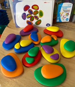 edx education Rainbow Pebbles and Activity Set in Plastic Container