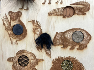 5 Little Bears: Wooden Australian Animal Sensory Board
