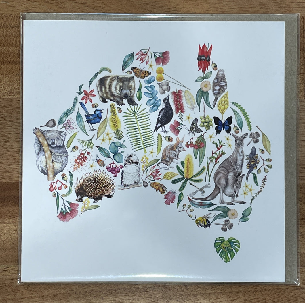 My Tiny Explorer - Map Of Australia Card