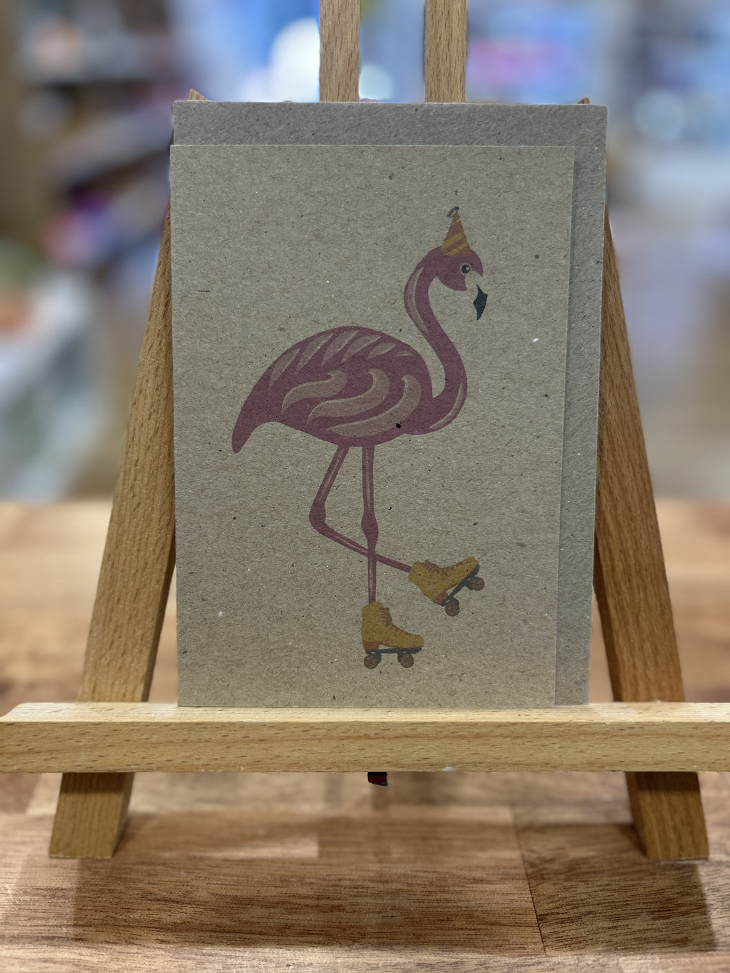 Tilly Scribbles - Flamingo Card Brown
