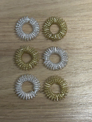 Sensory Acupressure / Spikey Fidget Finger Ring: 2 Pack