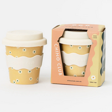 Load image into Gallery viewer, Chino Club Babychino Cup: Yellow Daisy 4oz