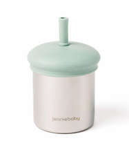 Load image into Gallery viewer, Jeanie Baby Stainless Steel / Silicone Straw Cup: Sage Green