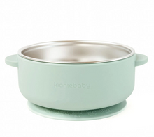 Load image into Gallery viewer, Jeanie Baby Stainless Steel / Silicone Suction Bowl: Sage Green