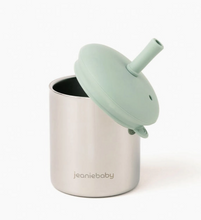 Load image into Gallery viewer, Jeanie Baby Stainless Steel / Silicone Straw Cup: Sage Green