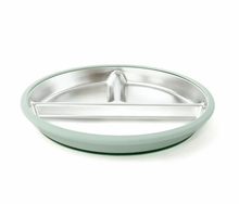 Load image into Gallery viewer, Jeanie Baby Stainless Steel / Silicone Divided Plate: Sage Green