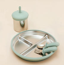 Load image into Gallery viewer, Jeanie Baby Stainless Steel / Silicone Straw Cup: Sage Green