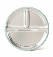 Load image into Gallery viewer, Jeanie Baby Stainless Steel / Silicone Divided Plate: Sage Green