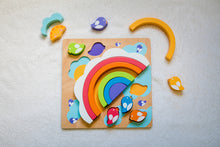 Load image into Gallery viewer, Wooden Puzzle: Sun, Rainbow &amp; Birds