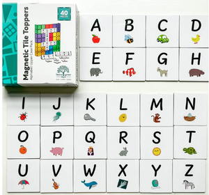 Learn & Grow Toys: Magnetic Tile Toppers: Alphabet Upper Case Pack