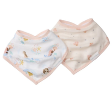 Load image into Gallery viewer, LouLou Lollipop: Bandana Bib Set 2 Pack- Mermaids