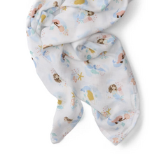 Load image into Gallery viewer, LouLou Lollipop: Muslin Swaddle Wrap - Mermaids