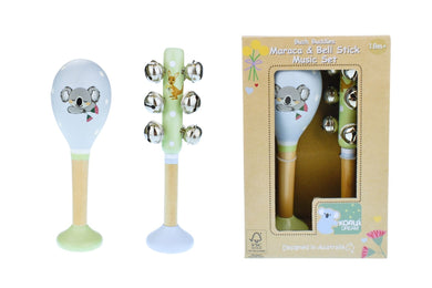 Wooden Maracca & Bell Stick Musical Set: Australian Animals