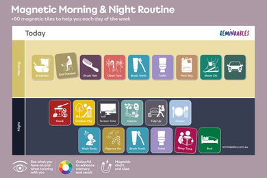 Remindables: Magnetic Morning & Night Routine (& 30 Tiles)