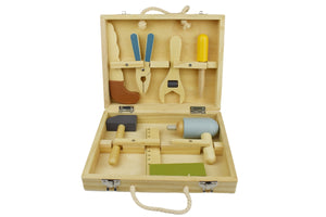 Wooden Tool Box with Tools