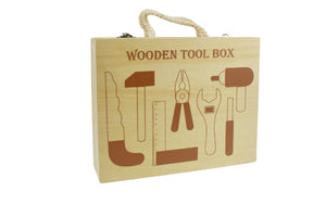 Wooden Tool Box with Tools