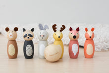 Load image into Gallery viewer, Wooden Animals Skittles Bowling Set